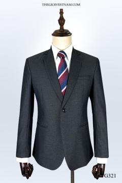 Bộ Suit Xám Gân Trắng Classic Fit TGS321